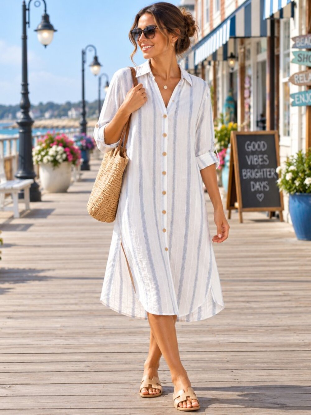 NWT - BLUE ISLAND SHIRT DRESS